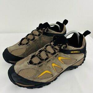 Merrell Mens Yokota 2 Hiking Tan Black Suede Low Top Trail Shoes J31281W Sz. 11